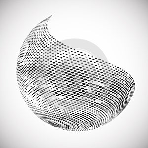 volume halftone black and white patr of ball photo