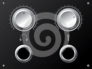 Volume knobs for headphones and or microphone