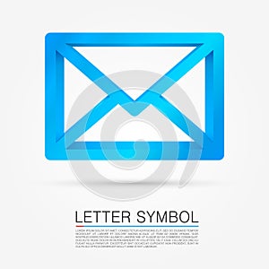 Volume letter symbol. Vector illustration