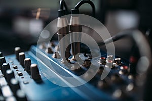 Volume level control panel, closeup