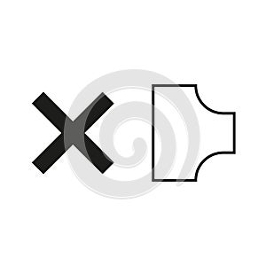 Volume off icon. Audio speaker. Computer button. Music concept. Simple flat design. Vector illustration. Stock image.