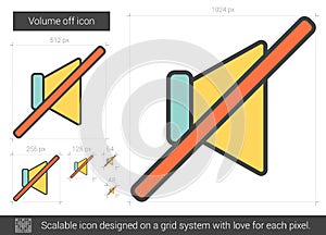 Volume off line icon.