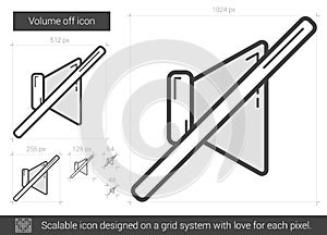 Volume off line icon.