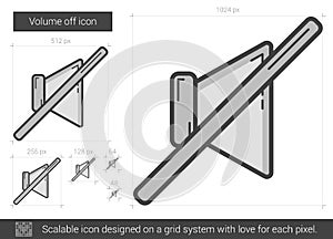 Volume off line icon.