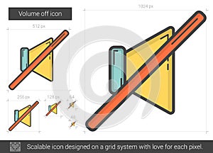 Volume off line icon.