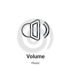 Volume outline vector icon. Thin line black volume icon, flat vector simple element illustration from editable music concept