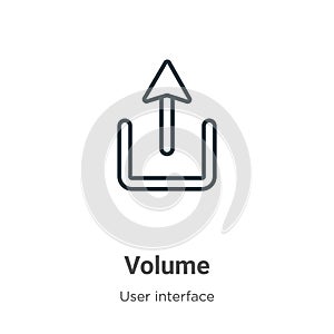 Volume outline vector icon. Thin line black volume icon, flat vector simple element illustration from editable user interface