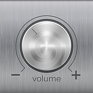 Volume sound control with metal chrome brushed texture