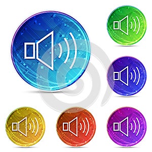 Volume speaker icon digital abstract round buttons set illustration