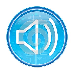 Volume speaker icon floral blue round button