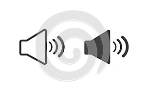 Volume speaker icon isolated on white background. Flat design. Vector illustration