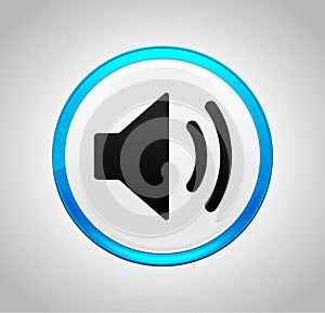Volume speaker icon round blue push button