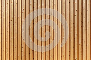 Volume surface wall made of vertical, wooden slats