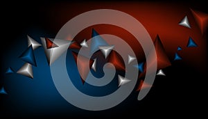 Triangles background. Abstract background from triangular pyramids. Geometric background. 3d vector illustration.