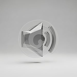 VolumeIcon LowPoly Faceted Metallic Silver