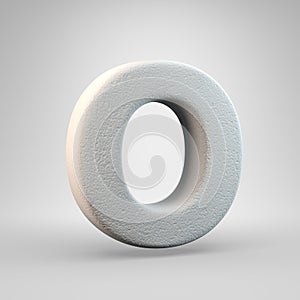 Volumetric construction foam uppercase letter O isolated on white background