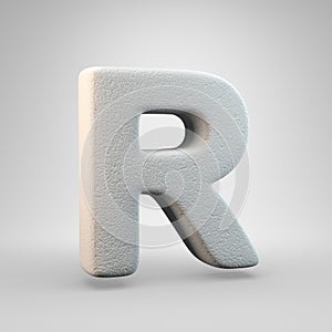 Volumetric construction foam uppercase letter R isolated on white background