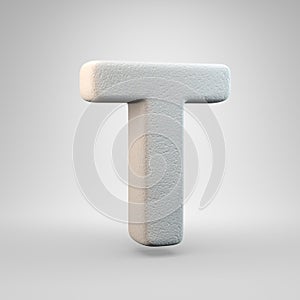 Volumetric construction foam uppercase letter T isolated on white background