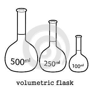 Volumetric flask icon outline