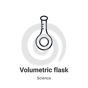 Volumetric flask outline vector icon. Thin line black volumetric flask icon, flat vector simple element illustration from editable