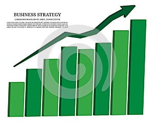 Volumetric graph of the rise and growth of the world economy with a description, vector