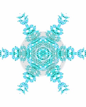 volumetric snowflake star white with blue