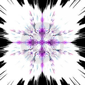 volumetric snowflake star white with purple