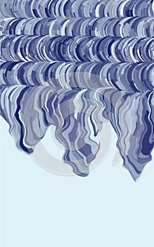 Volumetric striped waves wriggle Blue monochrome photo