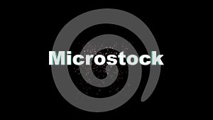 Volumetric text Microstock. Effective white titles on a black background