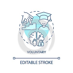 Voluntary education turquoise concept icon