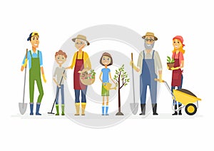 Voluntary saturday work - cartoon people characters isolated illustration