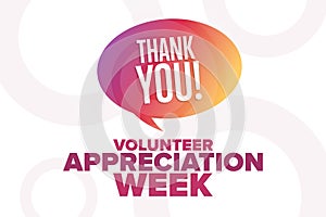 Volunteer Appreciation Week. Holiday concept. Template for background, banner, card, poster with text inscription