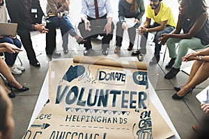 Volunteer Charity Helping Hands Give Concept