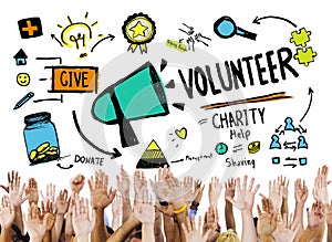 Volunteer Charity and Relief Work Donation Help Concept