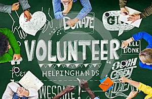 Volunteer Donate Give Helping Hand Concept
