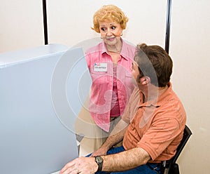 Volunteer Explains Voting Machine