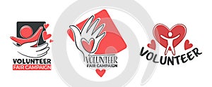 Volunteer Fair Campaign Heart Logos