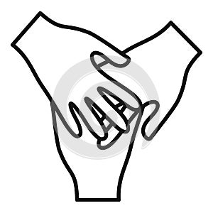 Volunteer hands icon, outline style