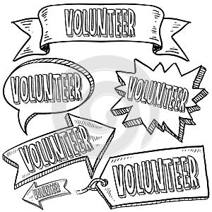 Volunteer labels, banners, and tags