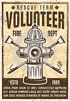 Volunteer rescue team promotion vintage poster