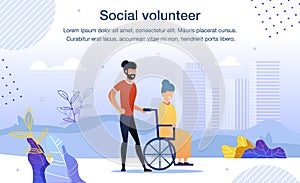 Volunteering for Disabled People Vector Banner