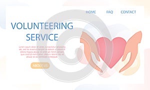 Volunteering web banner concept. Team of volunteers help people,