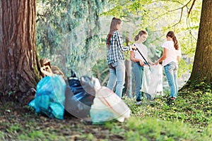 Volunteers cleaning up the forest