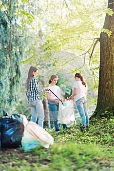 Volunteers cleaning up the forest