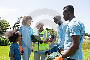 Volunteers collecting rubbish and recycling