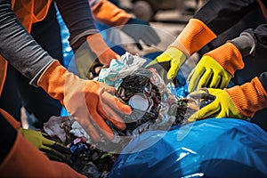 Volunteers Engaged in Community Cleanup