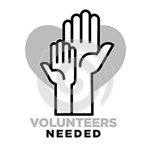 Volunteers needed agitative poster to join for charity.