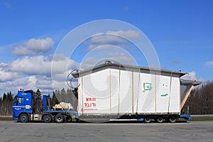 Volvo FH Semi Trailer and House Module as Oversize Load