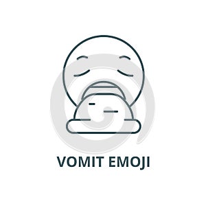 Vomit emoji vector line icon, linear concept, outline sign, symbol