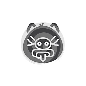 Vomiting emoji piggy face vector icon